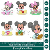 Mickey & Minnie Mouse Embroidery Design Pack – Multi-Size Collection - FineryEmbroidery